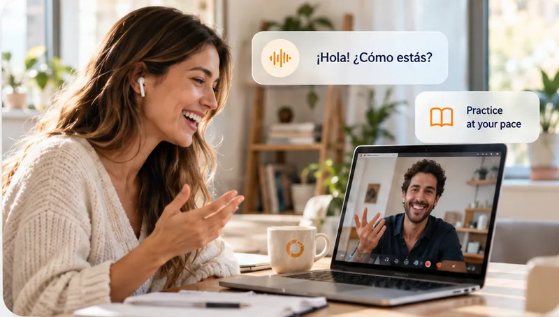 Friendly online language learning session